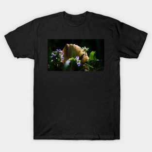 Back-Lit Mushroom Cap With Flowers T-Shirt